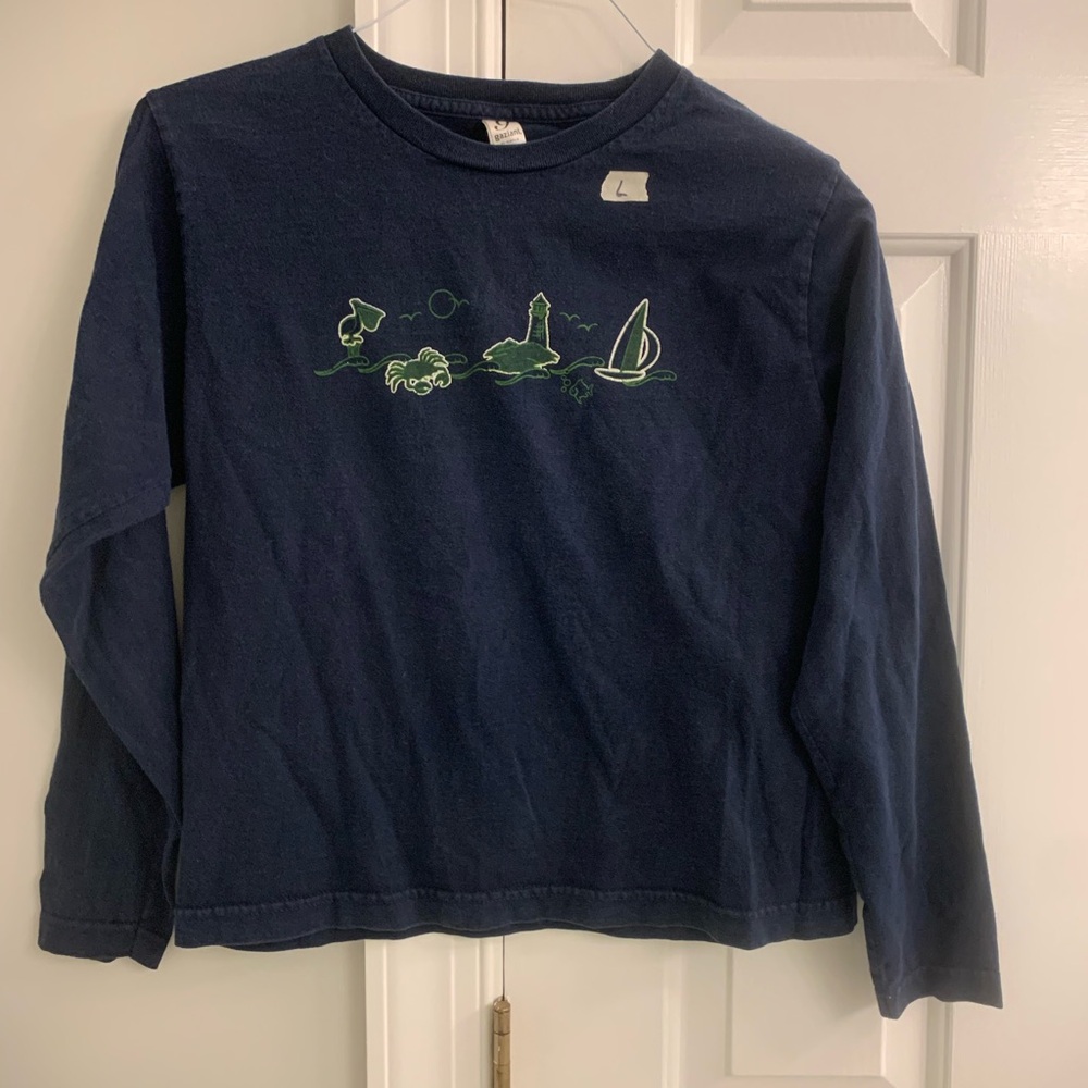 Boys Size Large Gaziani Long Sleeve Nautical Shirt